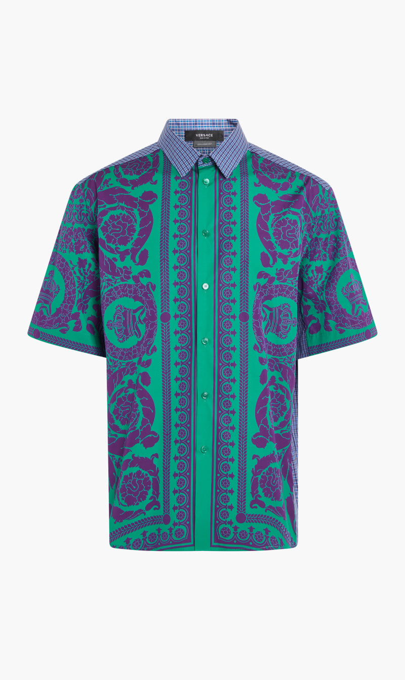 

Versace Purple Shirt Ss Ctn Ppln Fs Barocco Mix for Men | The Deal Outlet