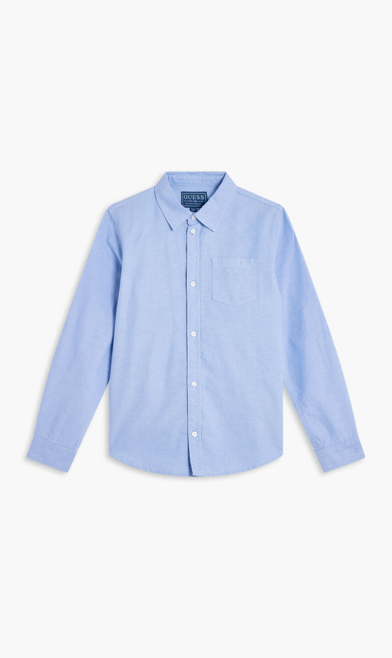 

Guess Blue Oxford Adj Ls Shirt for Boys | The Deal Outlet