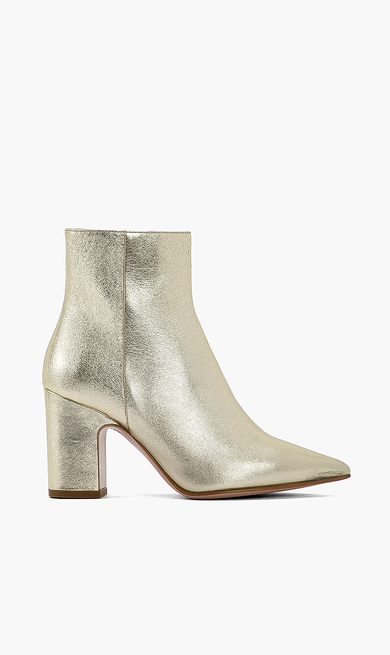 

Pointed Toe Shimmer Boots, Gold