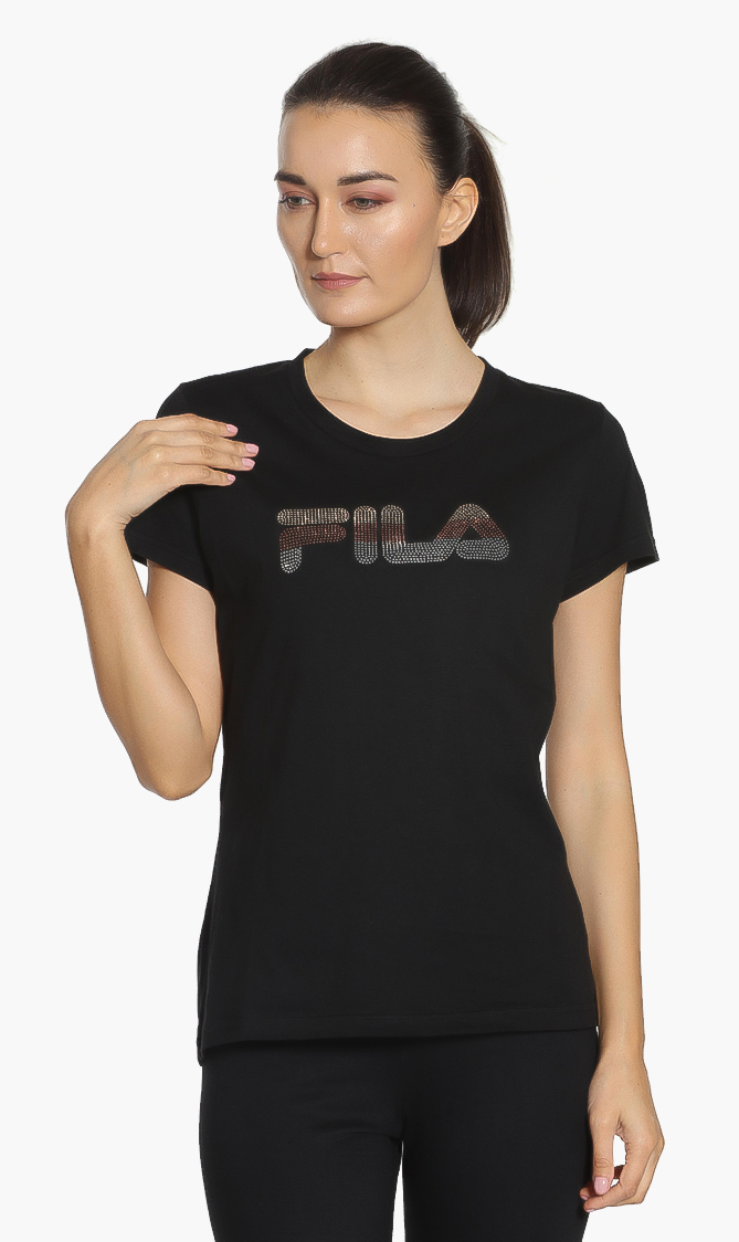 

Fila angy logo studs t-shirt | the deal outlet, Black
