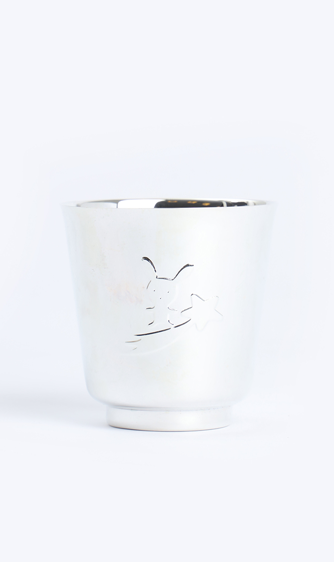 

Christofle Galaxie & Confetti Silverplate Baby Cup And Book Set