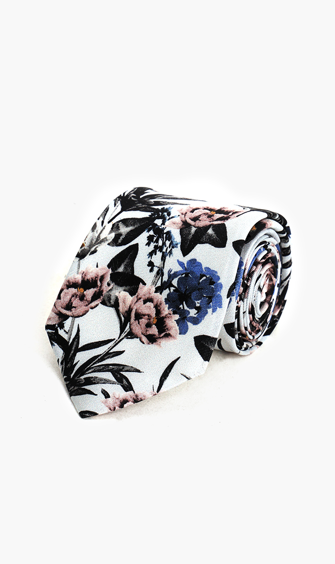 

Floral Print Silk Tie
