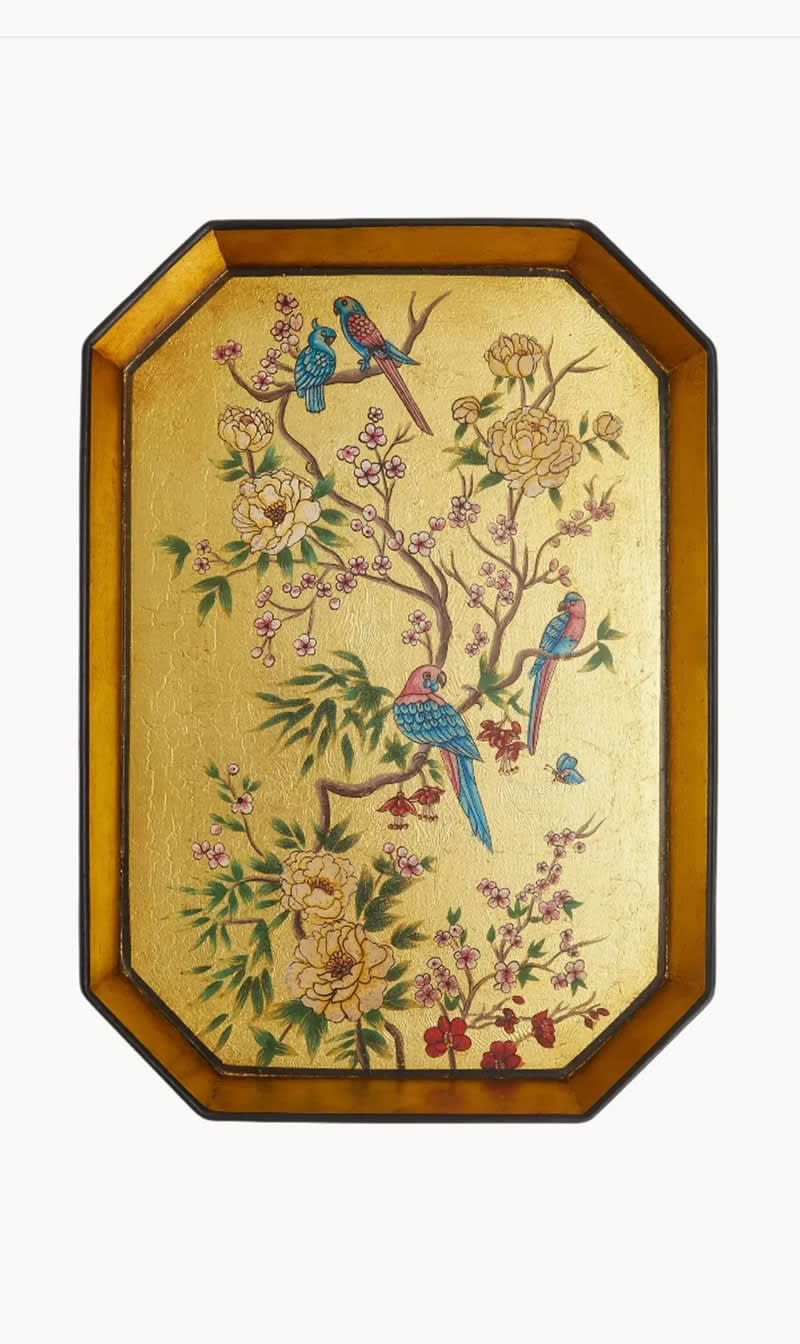 

Les Ottomans Others Flora Hand Painted Iron Tray | The Deal Outlet