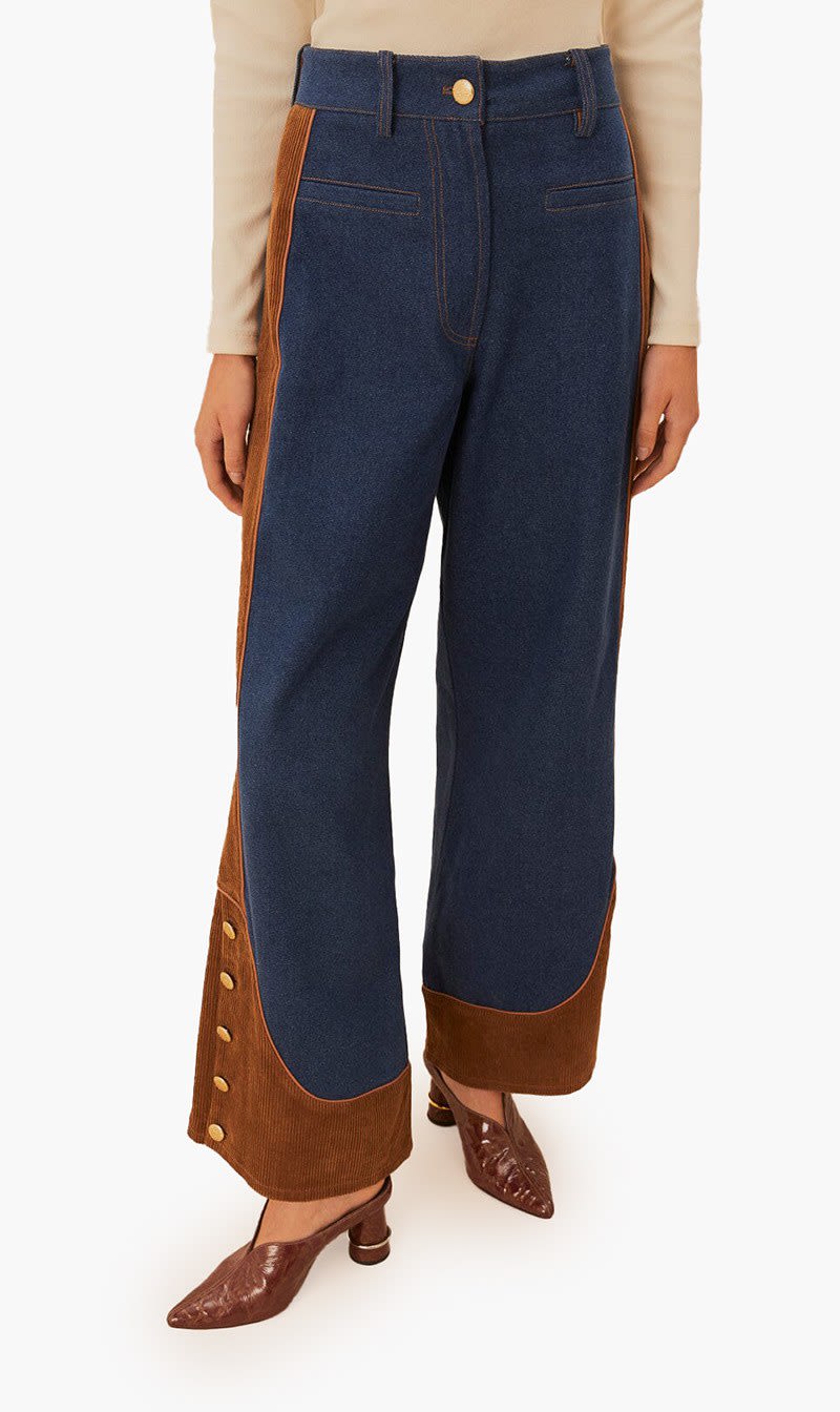 

Farm Rio Blue Wide Waist Pants for Women | The Deal Outlet