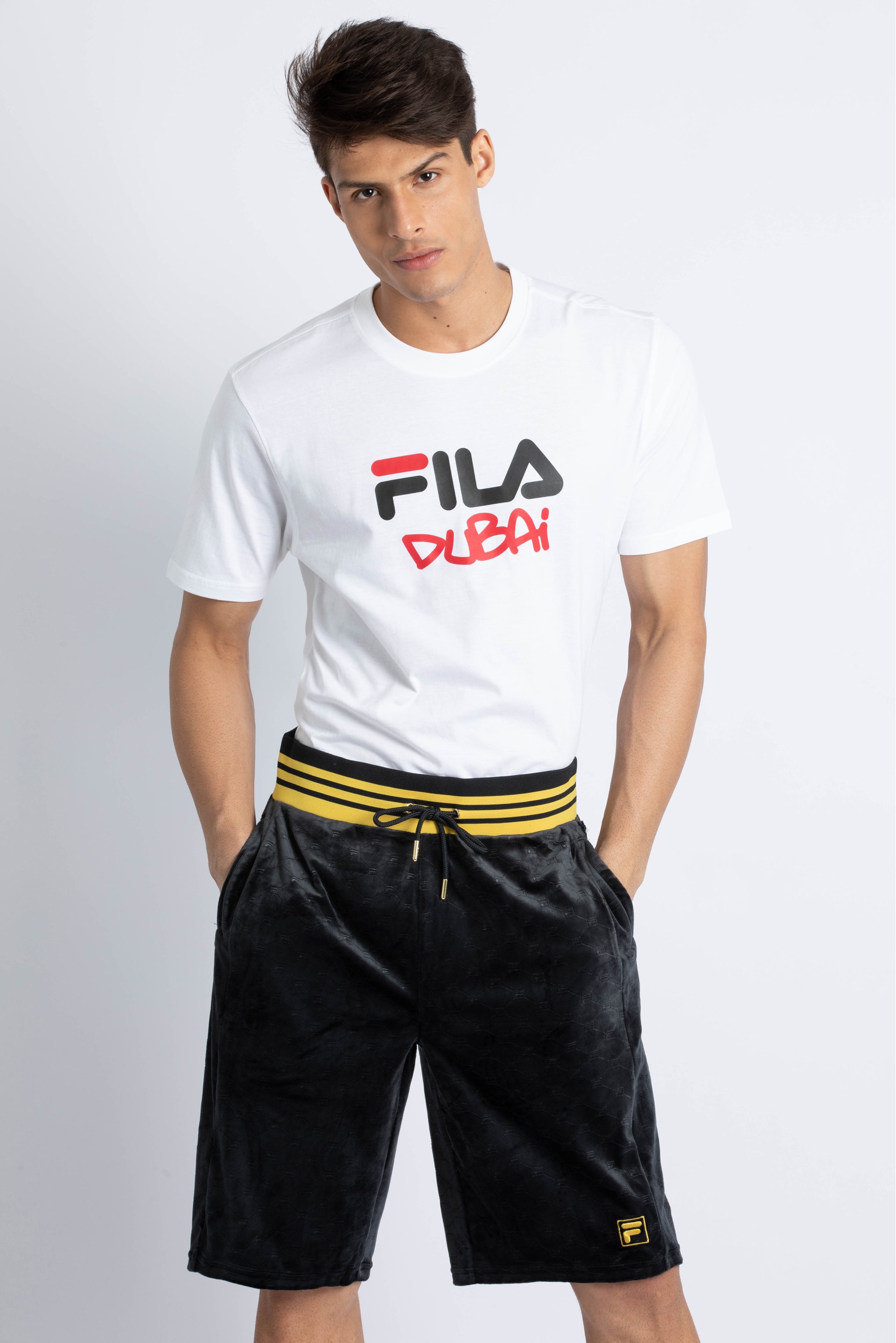

Fila Emery All Over Logo Print Shorts