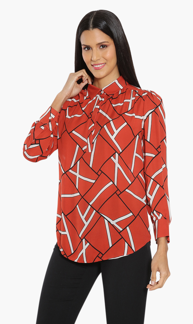 

Longchamp Printed Long Sleeves Blouse