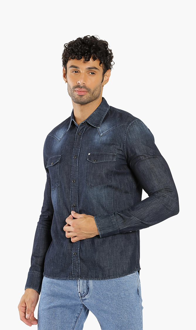 

KARL LAGERFELD Chest Pocket Denim Shirt