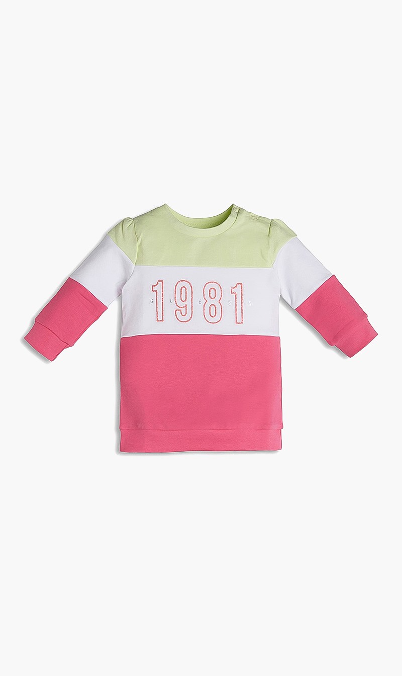 

Guess Pink Colorblock Logo Dress for Girls | The Deal Outlet