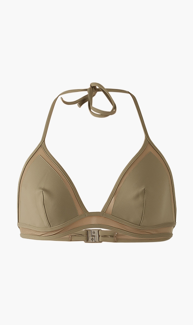 

Halter Triangle Bikini Top, Green