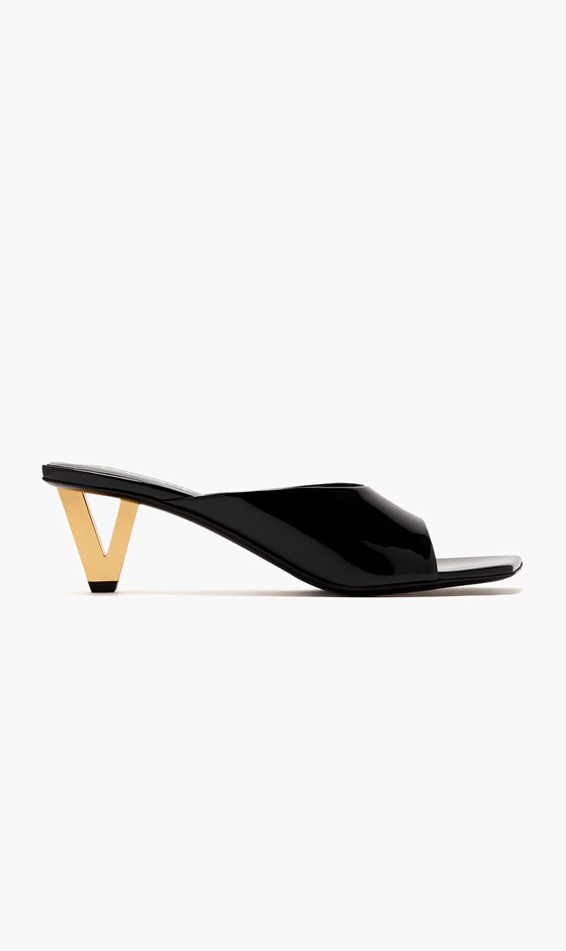 

Versace Black V2025 Leather Mules for Women | The Deal Outlet