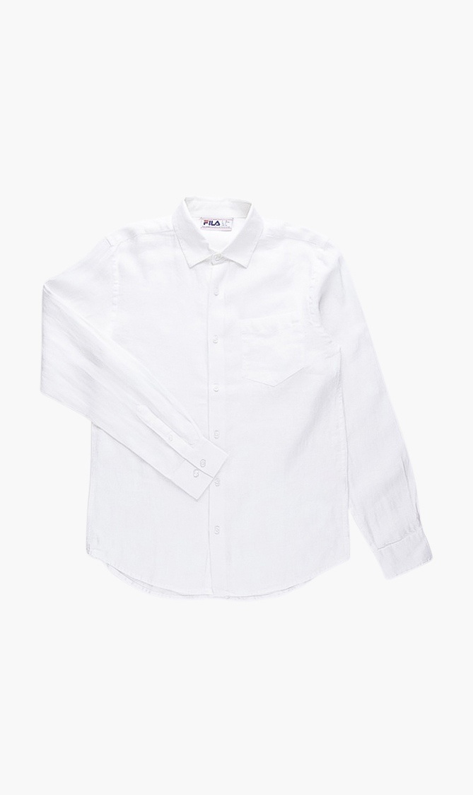 Raven Tonal Embroidered Logo Shirt, White