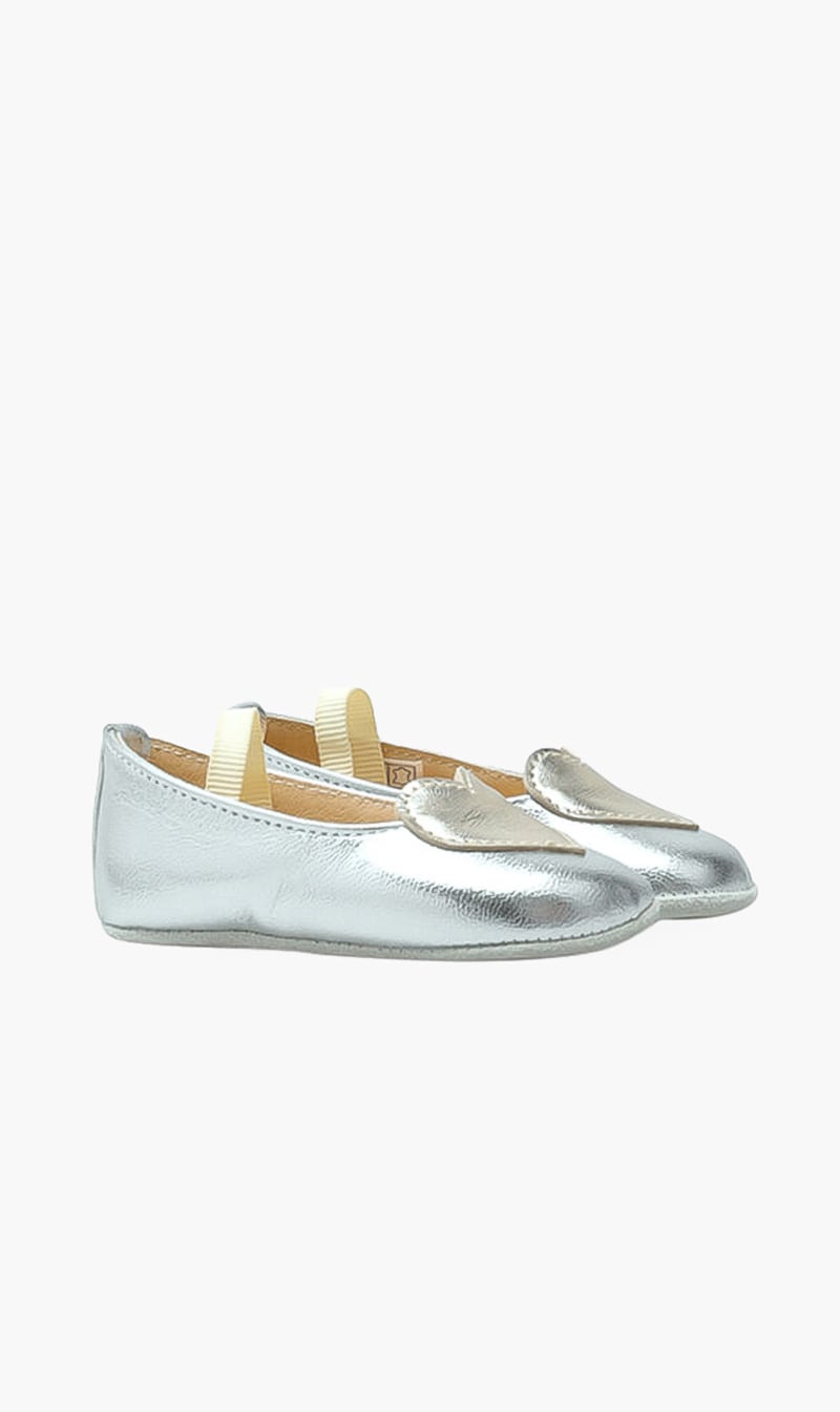 

Heart Ballerina Shoes, Silver