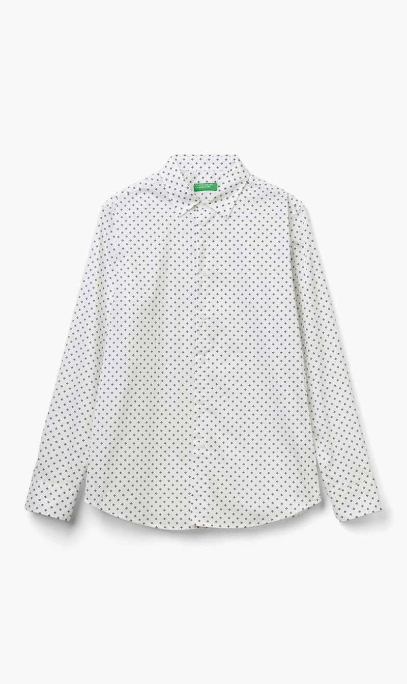 United Colors Of Benetton White Stretch Cotton Shirt for Men
