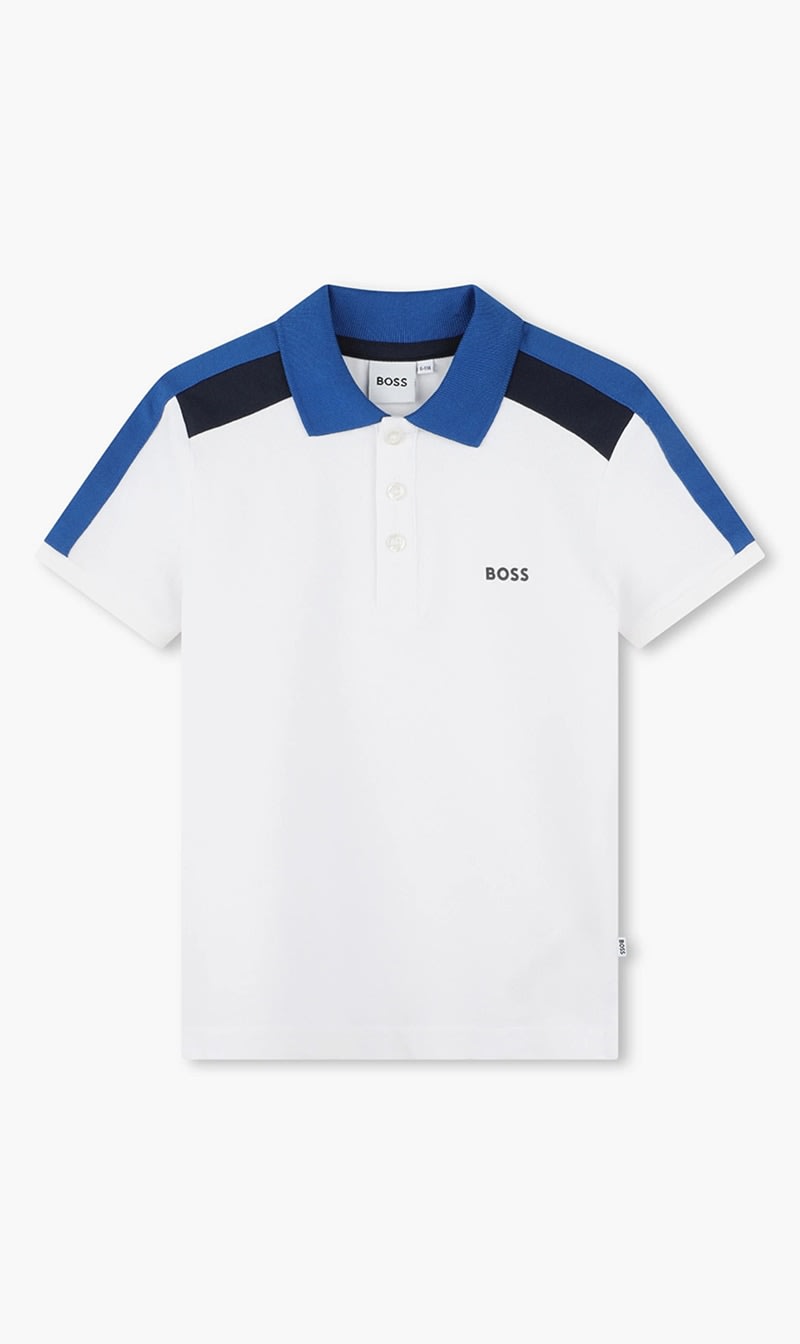 

Hugo Boss White Panelled Polo Shirt for Boys | The Deal Outlet