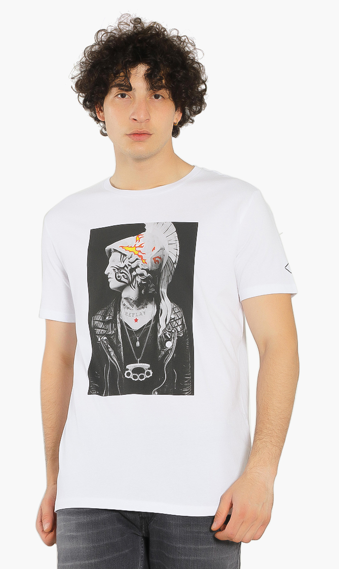 

Replay Statue Logo Print T-shirt