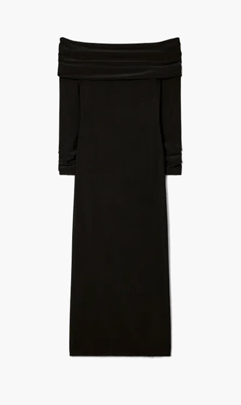 

Tory Burch Black Off Shoulder Dress for Women | The Deal Outlet