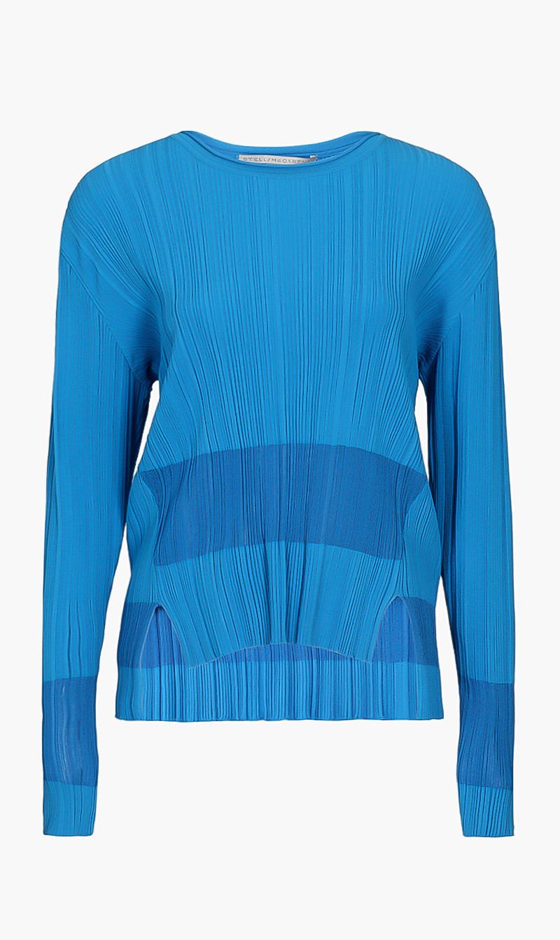 

Stella Mc Cartney Blue Plisse forth Knit Jumper for Women | The Deal Outlet