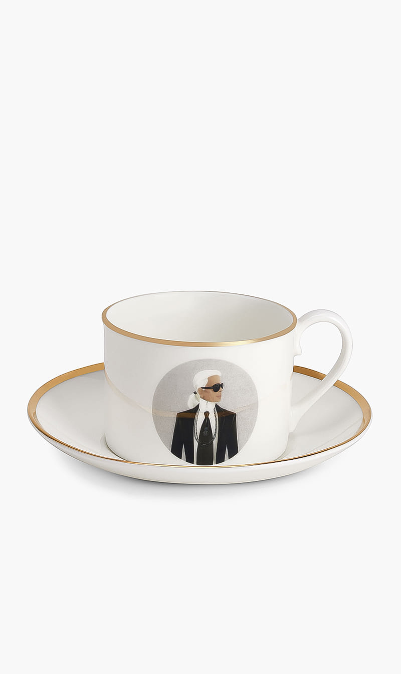 

Who Icons Grey Karl Tea Cup & Saucer | The Deal Outlet