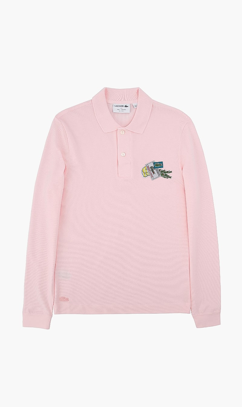 

Lacoste Pink Regular Fit Long Sleeves Polo for Men | The Deal Outlet