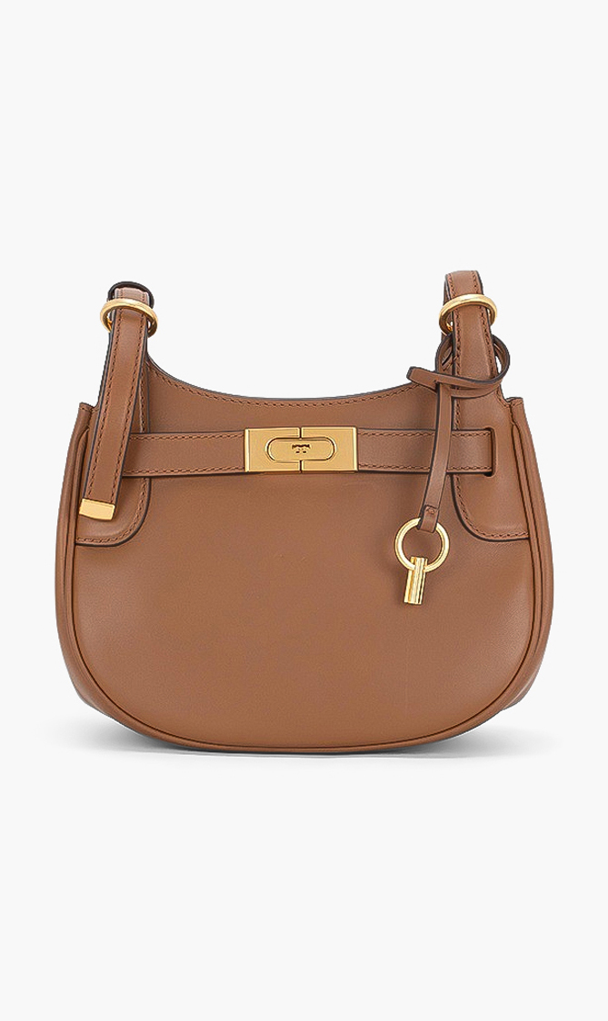 Tory Burch Lee Radziwill Leather Small Saddle Bag
