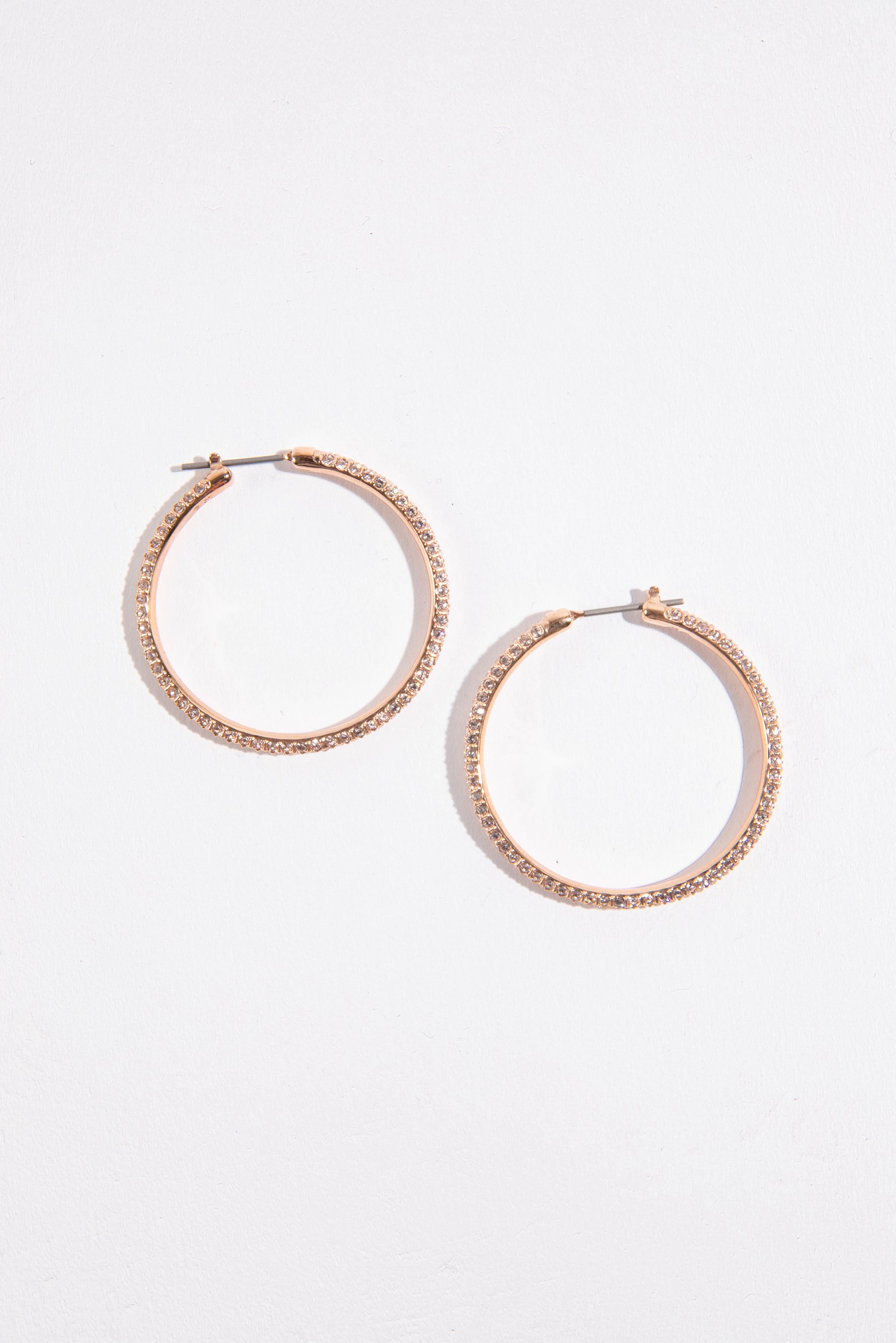

Swarovski Stone Rose Gold Hoop Earrings