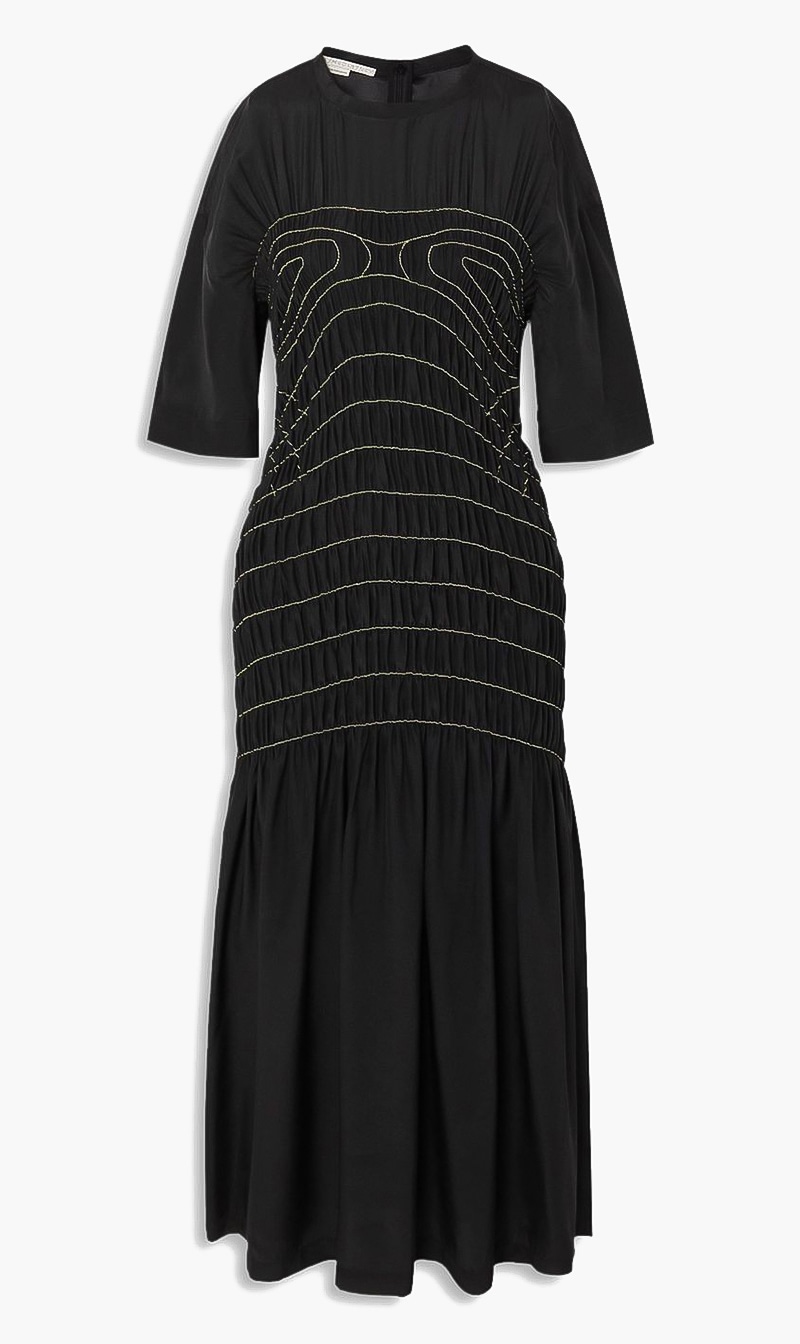 

Stella Mc Cartney Black Satin Elasticated Dress for Women | The Deal Outlet