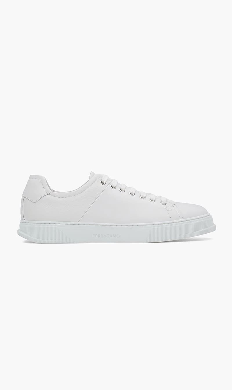 Ferragamo White Low Cut Sneakers for Men