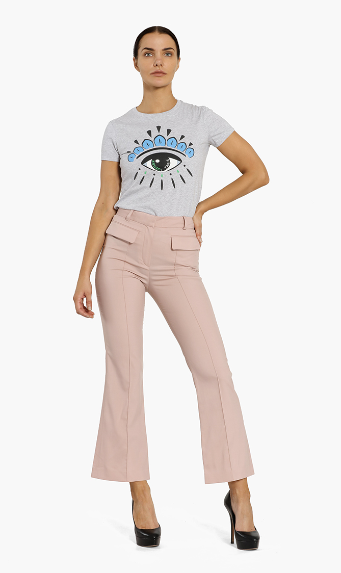 

Plain Crop Pants, Pink