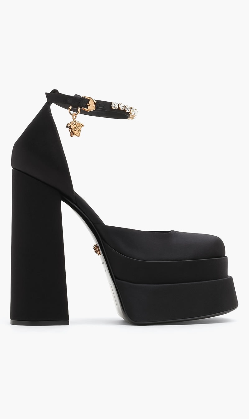 

Versace Black Medusa Aevitas Platform Pumps for Women | The Deal Outlet