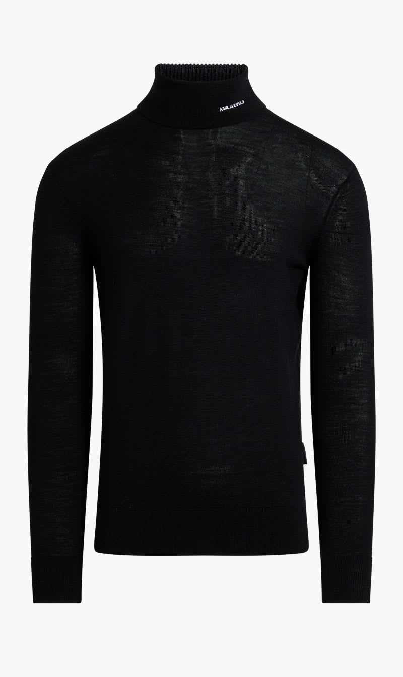 

Karl Lagerfeld Black Lightweight Merino Turtleneck for Men | The Deal Outlet