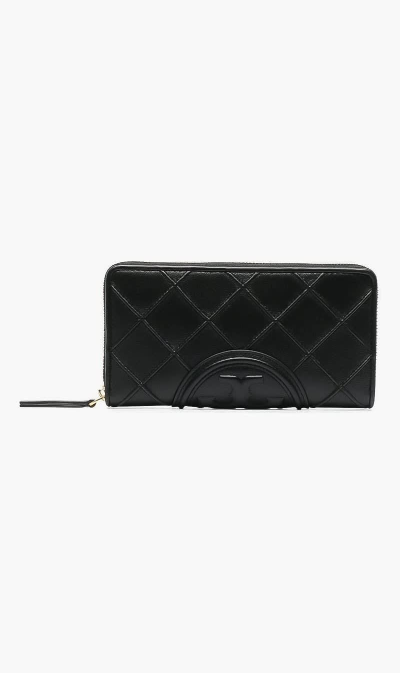 

Tory Burch Black Fleming Soft Zip Wallet for Women | The Deal Outlet