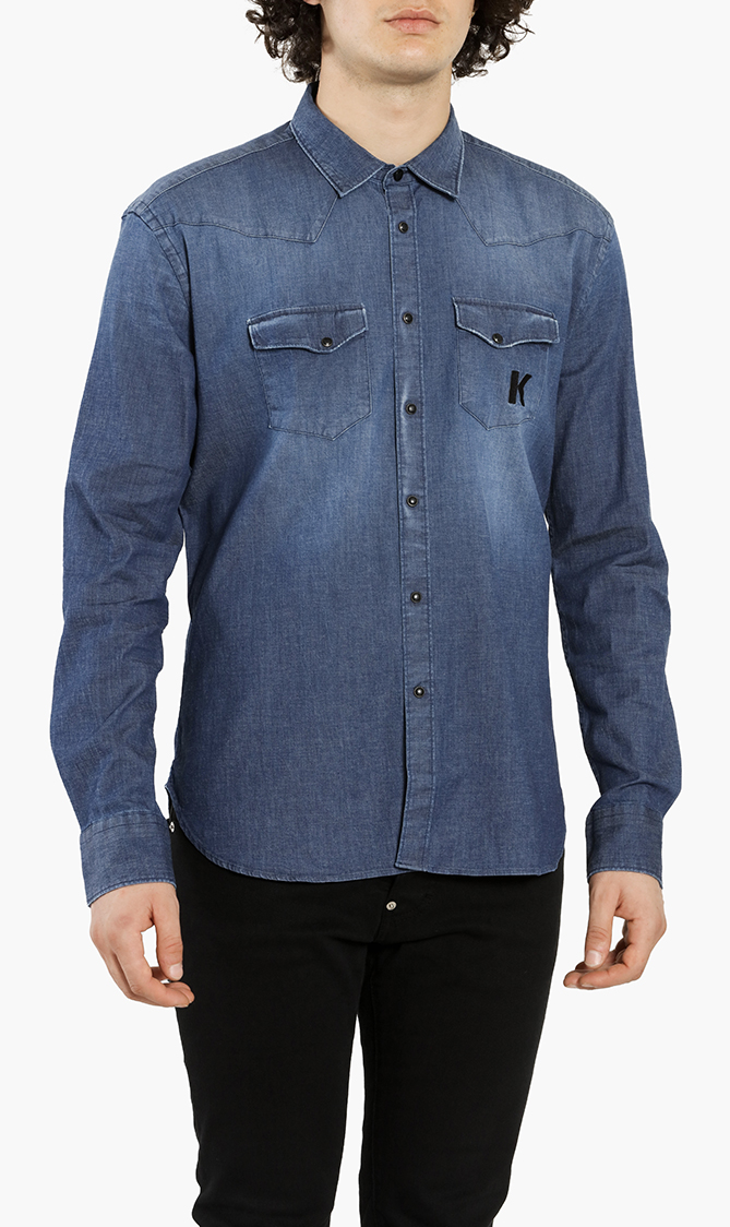 

Karl Lagerfeld Chest Pocket Denim Shirt