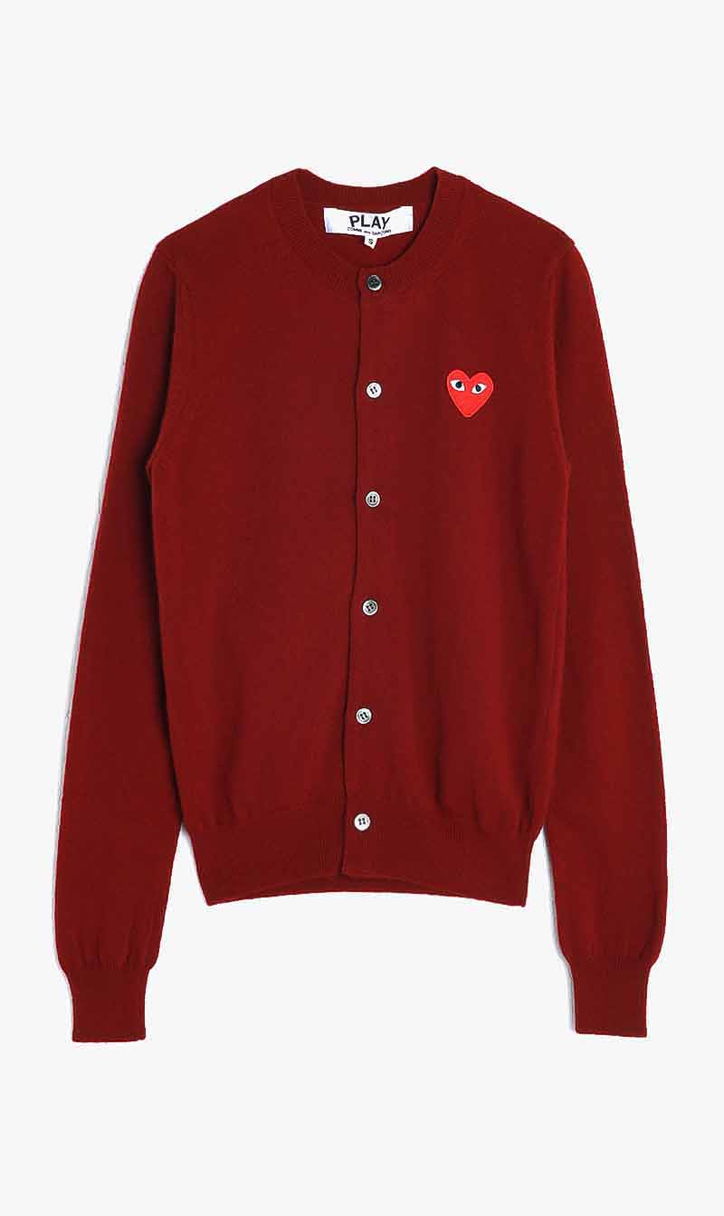 

449 Red Embroidered Logo Cardigan for Women | The Deal Outlet