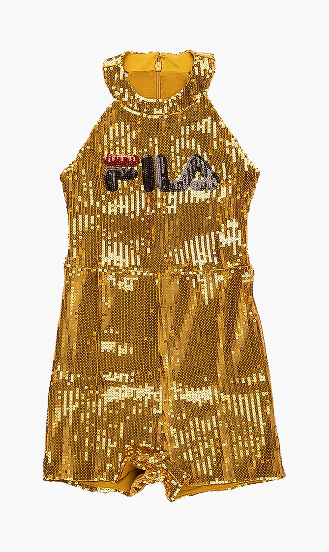 

Victoria Sequins Romper, Gold