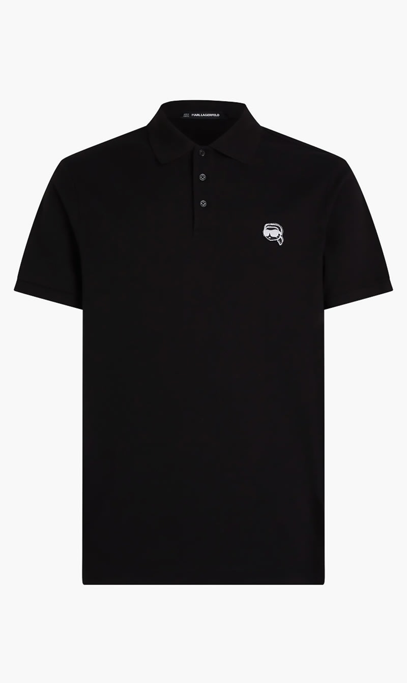 

Karl Lagerfeld Black Ikon Sketch Polo for Men | The Deal Outlet
