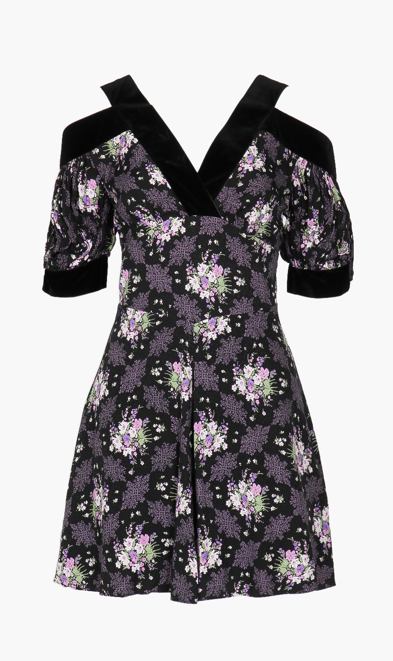 

Low V Cold Shoulder Mini Dress