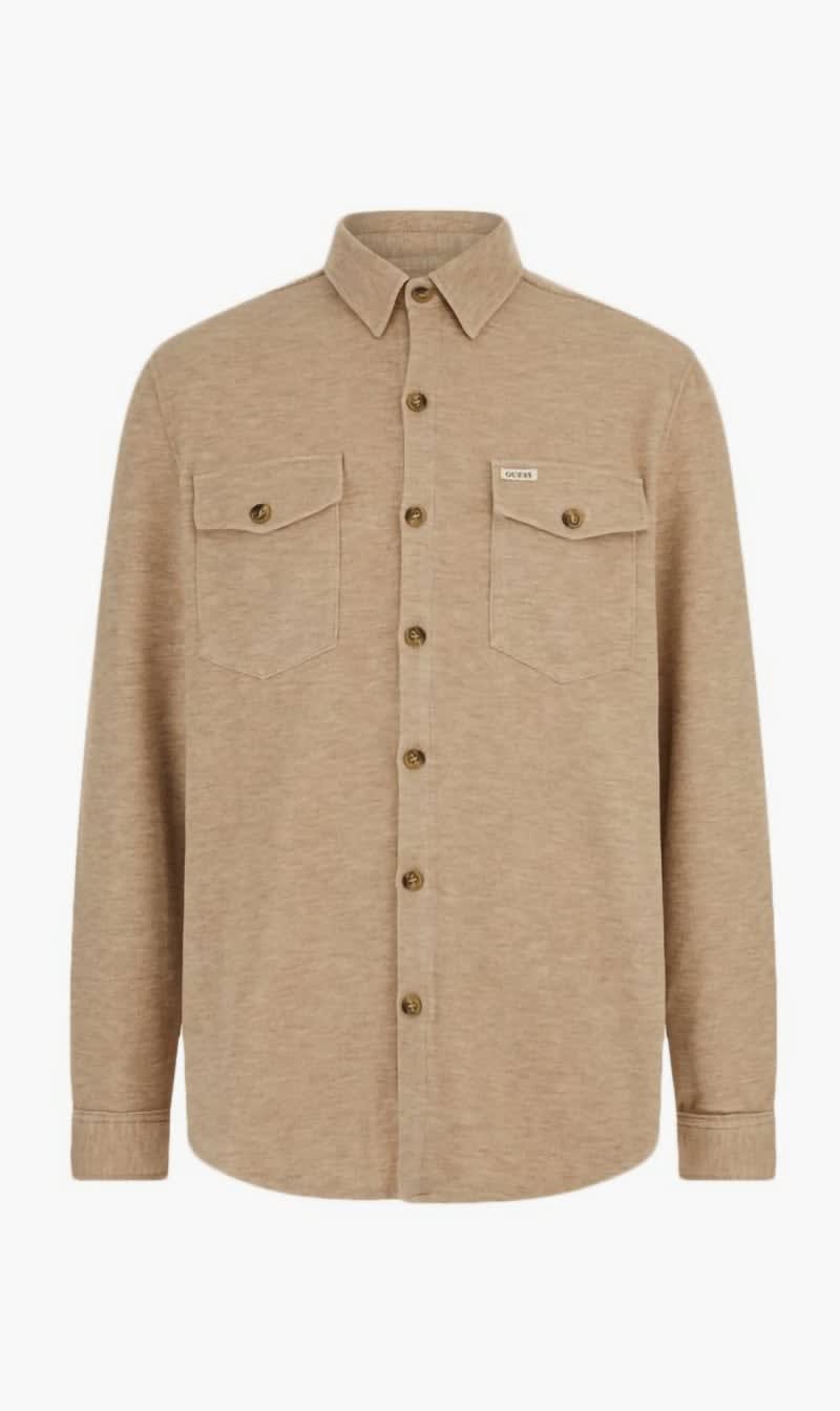 

Guess Brown Collins Wool Blend Shirt for Men