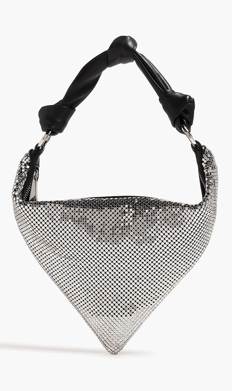 

Amina Muaddi Silver Mini Cameron Bag for Women | The Deal Outlet