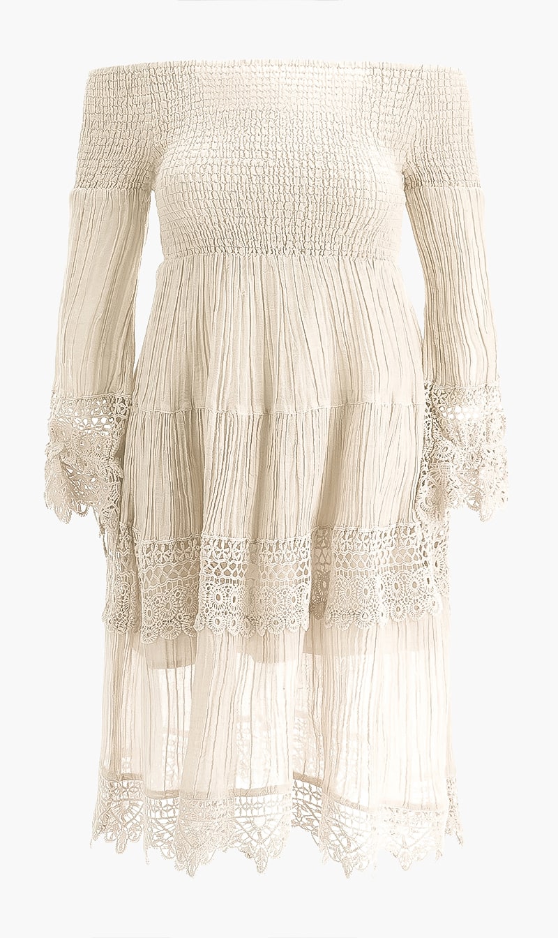 

Amber Crinkle Dress, Beige