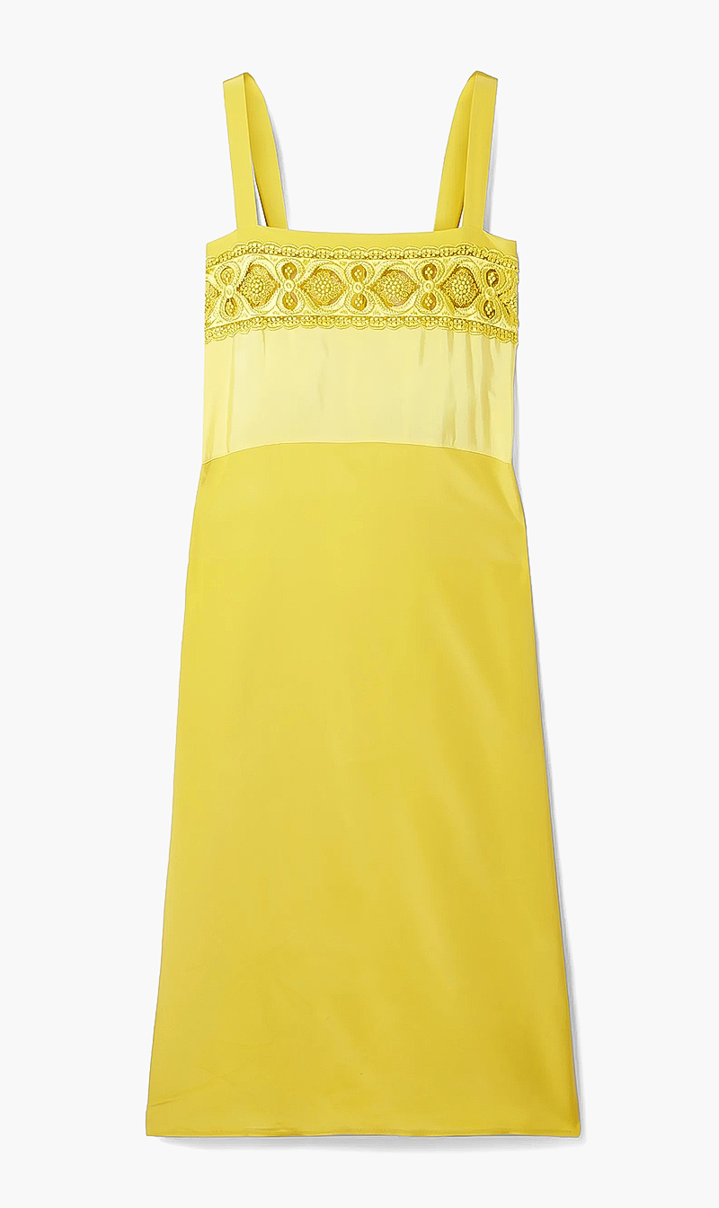 

Maison Margiela Yellow Shift Style Midi Dress for Women | The Deal Outlet