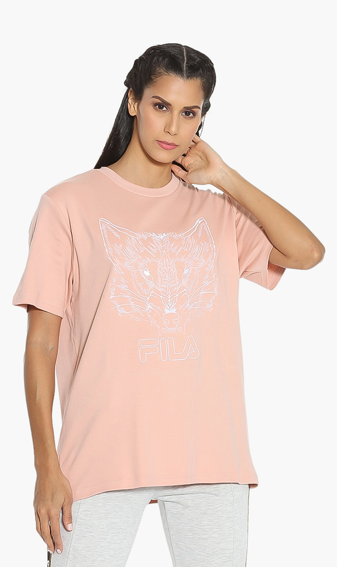 

Embroidered Italian Wolf T-shirt, Pink