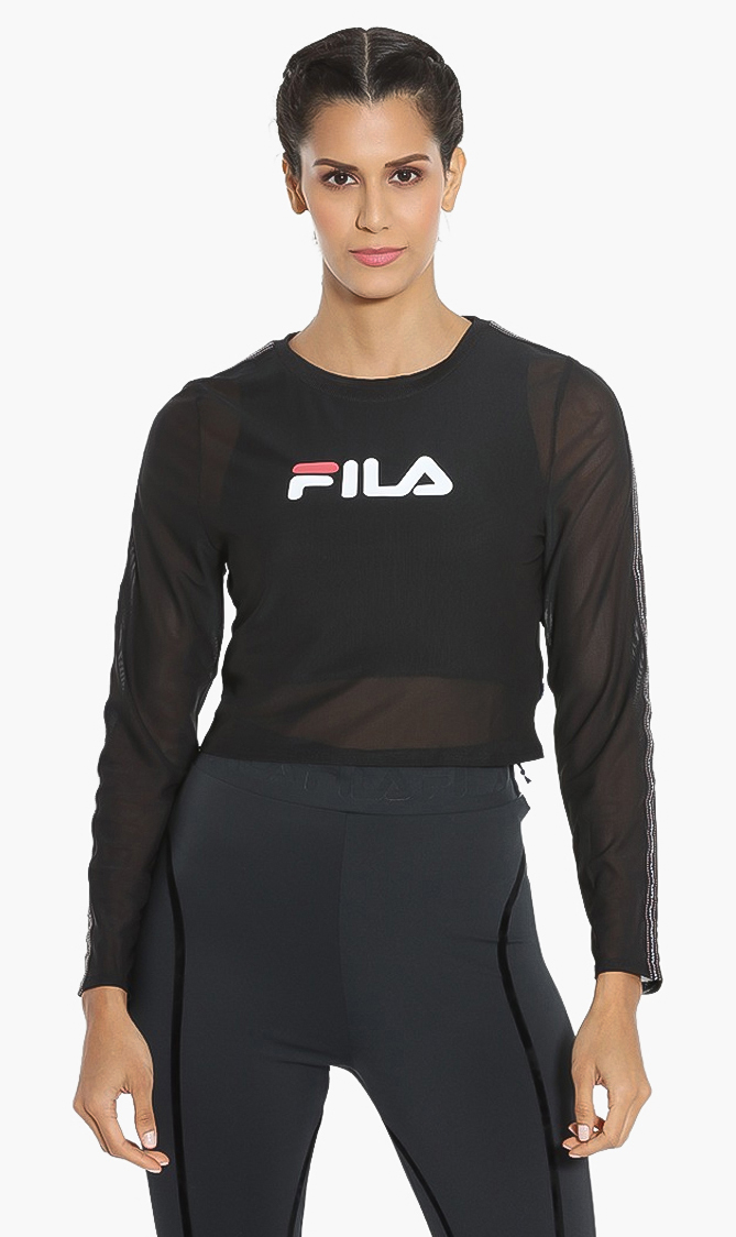 

Maria Mesh Cropped Top, Blue