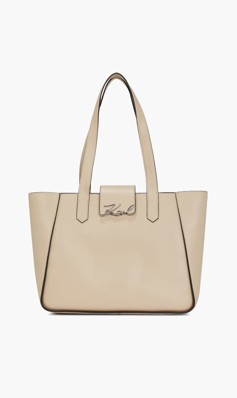 

Karl Lagerfeld Beige K Signature Md Tote for Women | The Deal Outlet