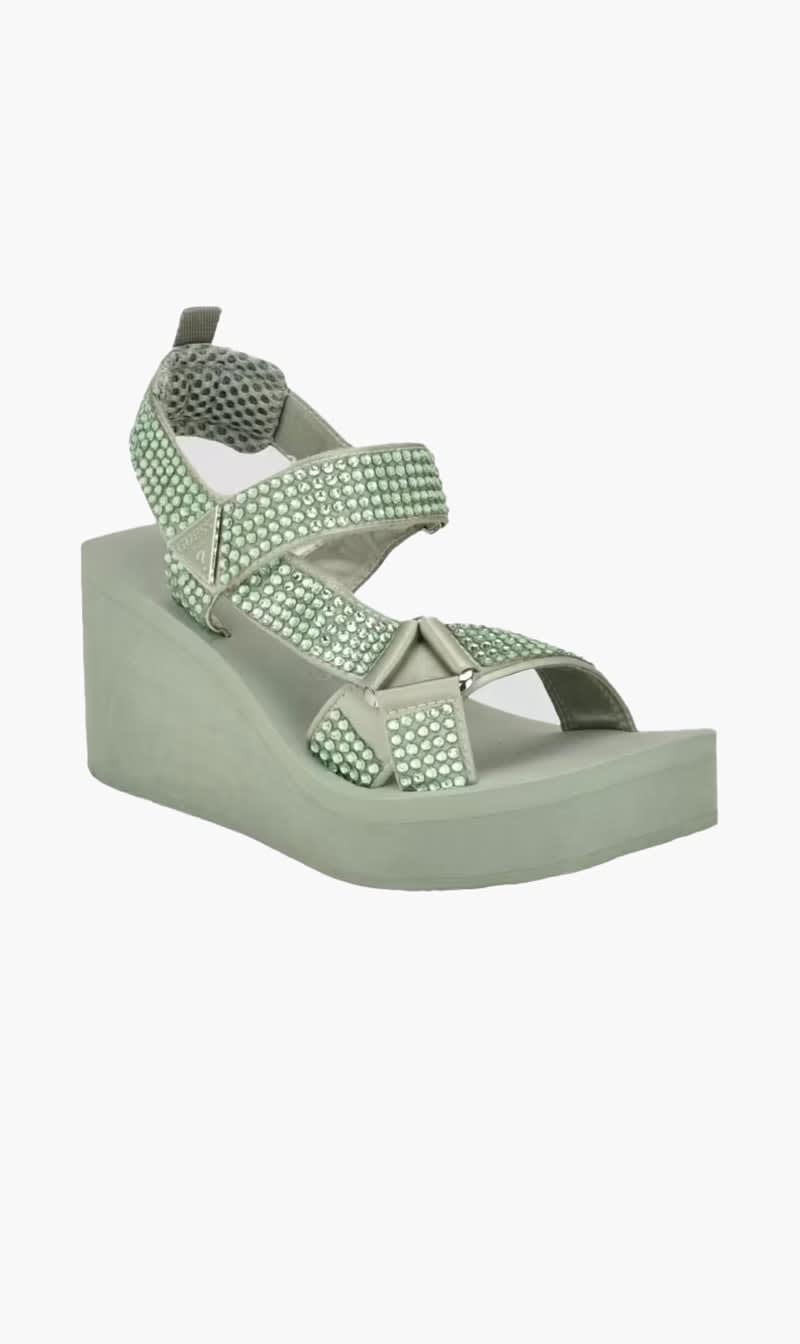 

Guess Green Dawsin Platform Sandals for Women | The Deal Outlet