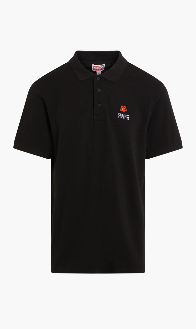 

Boke Flower Crest Casual Polo, Black