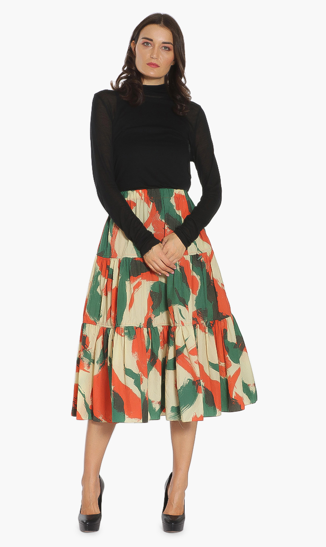 

Printed Midi Skirt, Multi-color