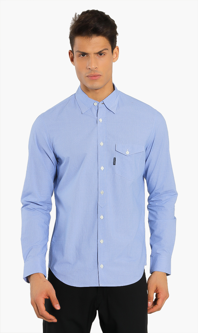 

Polka Dots Long Sleeves Shirt, Blue