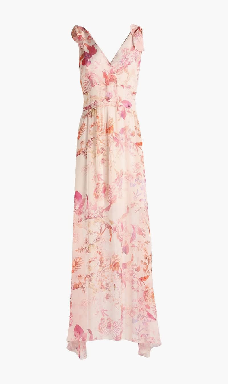 

Guess Multi-color Smocked Venus Long Dress for Women | The Deal Outlet