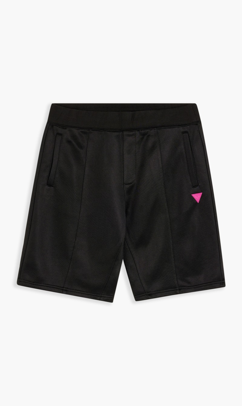 

Guess Black Ezra Shiny Fleece Shorts for Men | The Deal Outlet