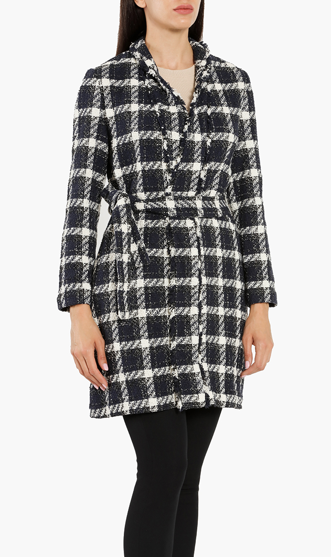 

Ted Baker Karynet Check Boucle Belted Coat